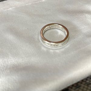 Tiffany & Co Silver 1837 ring, narrow style, size 4.5